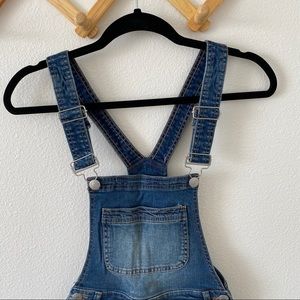 denim short overalls for juniors